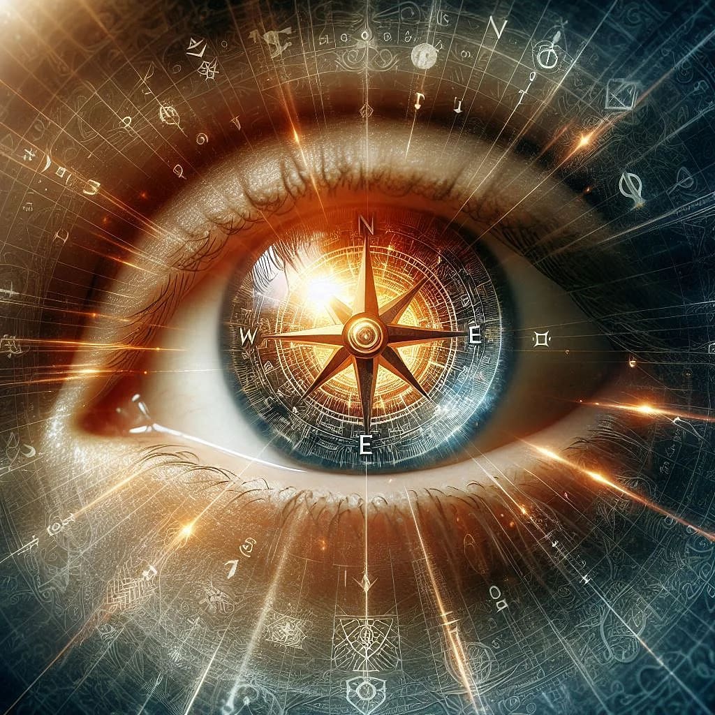 L'image représente un œil duquel jaillissent des rais de lumière.